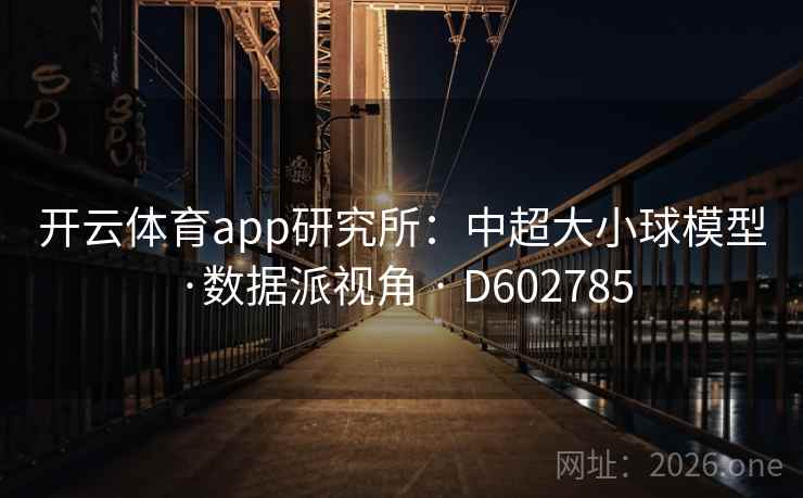 开云体育app研究所：中超大小球模型·数据派视角 · D602785