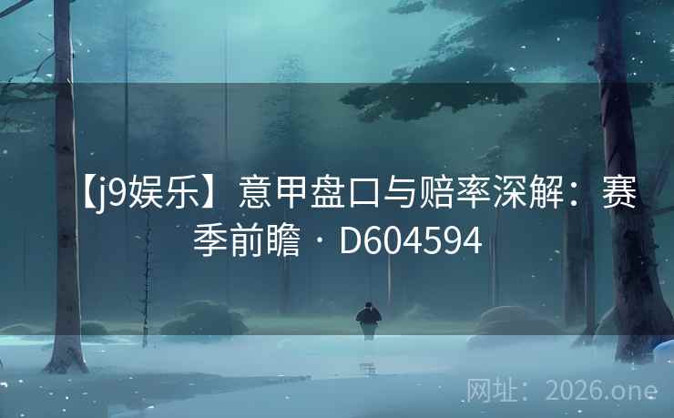 【j9娱乐】意甲盘口与赔率深解：赛季前瞻 · D604594