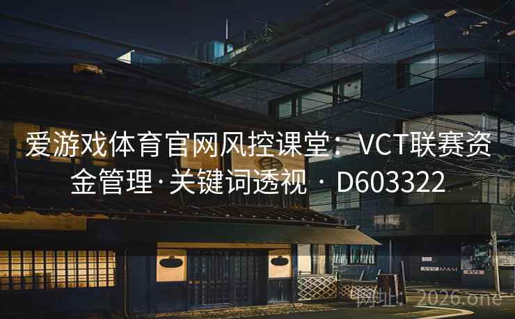 爱游戏体育官网风控课堂：VCT联赛资金管理·关键词透视 · D603322