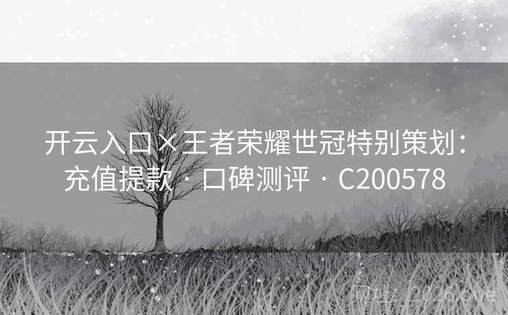 开云入口×王者荣耀世冠特别策划:充值提款 · 口碑测评 C200578 第2张 开云入口×王者荣耀世冠特别策划:充值提款 · 口碑测评 C200578 第2张